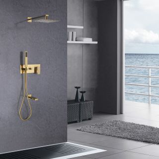 Душевая система ABBER Daheim матовое золото AF8217G