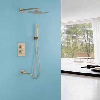 Душевая система ABBER Daheim с термостатом золото матовое AF8250G