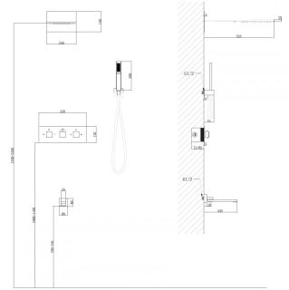Душевая система ABBER Daheim AF8253 с термостатом хром