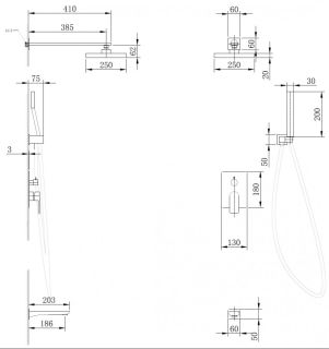 Душевая система ABBER Weiss Insel белый/хром AF8017W