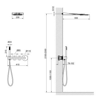 Душевой комплект Timo Saona SX-2350/17SM золото матовое
