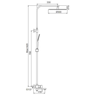 Душевая стойка Frap F24802-16 черный