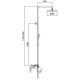 Душевая стойка Gappo G2495-79 с термостатом оружейная сталь