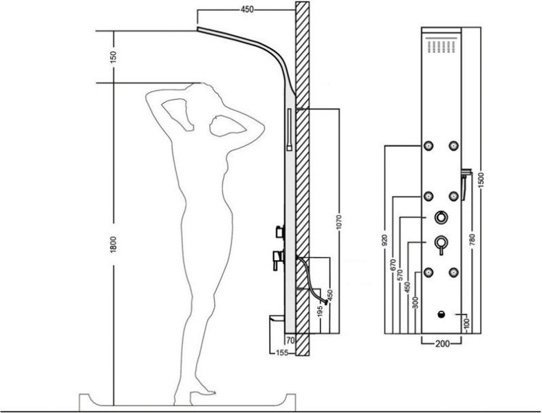 Душевая панель Aquanet Galaxy Black AP40-05