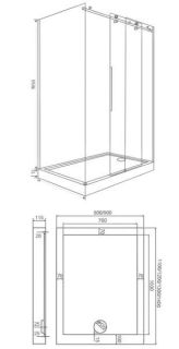 Боковая часть Good Door Puerta  SP-90 -C-CH стекло прозрачное
