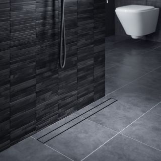 Душевой лоток Timo Drain System DS230206/03 60см с двусторонней панелью plate под плитку чёрный