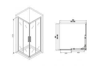 Душевой уголок ABBER Schwarzer Diamant 90x90см чёрный AG02090BH