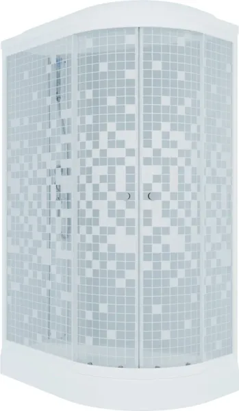 Душевая кабина Triton Коралл Щ0000043487 левая 120x80 см профиль белый стекло мозаика
