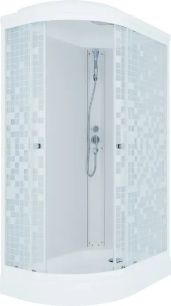 Душевая кабина Triton Коралл Щ0000043487 левая 120x80 см профиль белый стекло мозаика