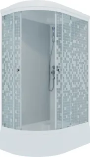 Душевая кабина Triton Коралл Щ0000038533 правая 120x80 см профиль белый стекло мозаика