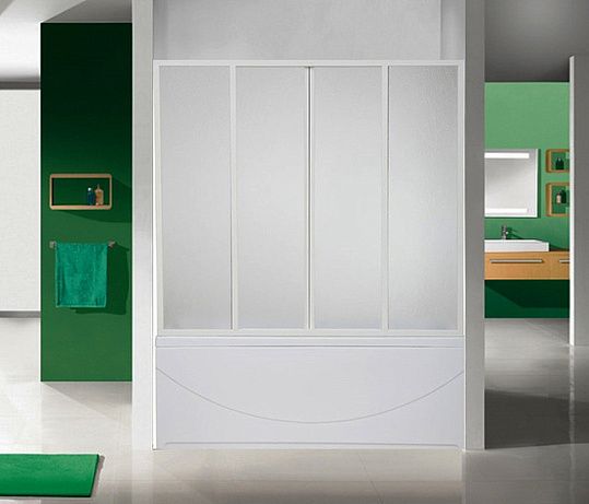 Шторка на ванну Bas Ахин, Мальта, Атланта, Нептун, Индика 4 ств пластик 170 см