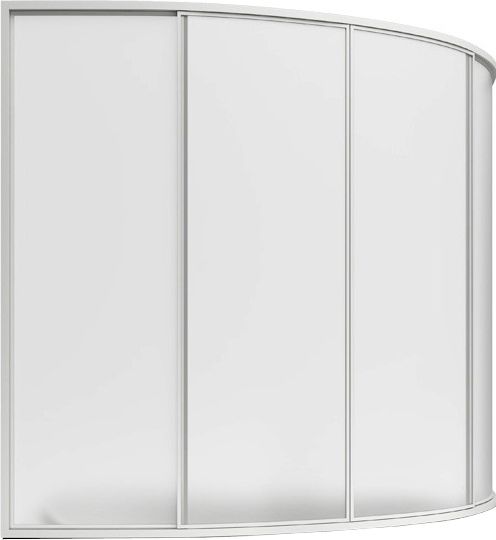 Шторка на ванну Bas Алегра R 1500х1000  (4 ств. пластик) правая