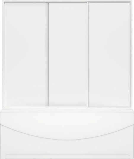 Шторка на ванну Bas Ахин, Мальта, Атланта, Нептун, Индика 3 ств., стекло прозрачное