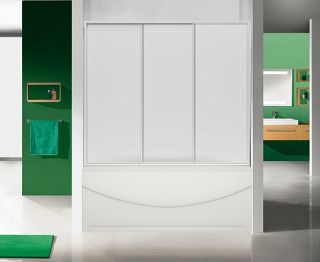 Шторка на ванну Bas Ахин, Мальта, Атланта, Нептун, Индика 3 ств., пластик