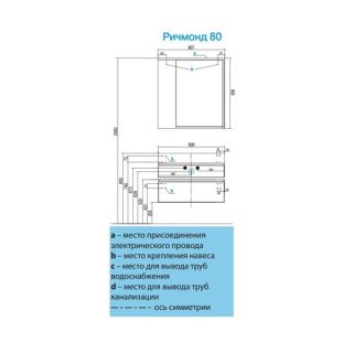 Тумба под раковину Акватон Ричмонд 80см белый 1A182401RD010