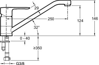 Смеситель для кухни Jacob Delafon JULY E16084-4-CP