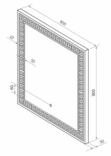 Зеркало с подсветкой Continent Apollo ЗЛП1033 с сенсорным выключателем 80см
