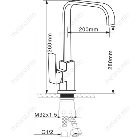 Смеситель для кухни Melana MELANA-F8113 сатин