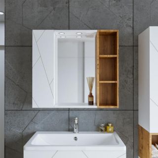 Шкаф навесной открытый Бриклаер Кристалл 4627125416033 20 см дуб бунратти