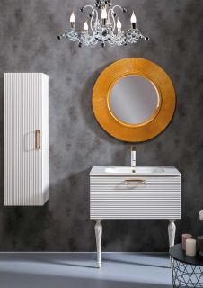 Пенал Armadi Art Vallessi Avangarde Linea 120см белый/золото 845-WG