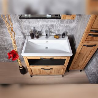 Тумба под раковину Бриклаер Лофт 4627125413407 70 см метрополитен грей