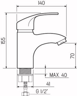 Смеситель для раковины РМС SL85-001F хром