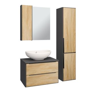 Пенал Runo правый подвесной дуб черный Мальта 35 (00-00001095)