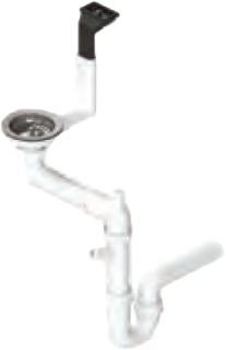 Выпуск для мойки Alveus 1127141 с горизонтальным переливом 114 ANTHRANCITE