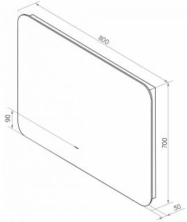 Зеркало с холодной подсветкой Art&Max Ravenna 80x70см AM-Rav-800-700-DS-F