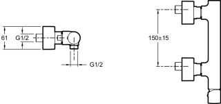Смеситель для душа  Jacob Delafon TOOBI E8962-CP
