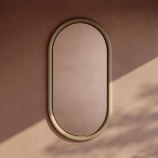 Зеркало Artceram Milano ACS019 41 00 рама керамическая с подсветкой marrone matera