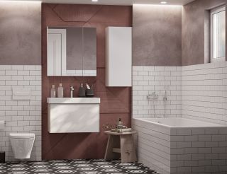 Зеркальный шкаф Акватон Асти 70см белый/ясень шимо 1A263402AX010