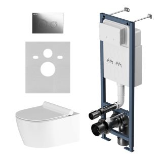 Комплект унитаза с инсталляцией AM.PM  Jupiter IS110151.DX77C1700 с клавишей хром