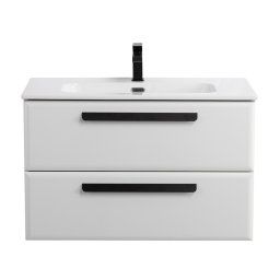 База под раковину Cezares подвесная с двумя выкатными ящиками, Bianco Lucido, 1000x457x500, ECO-CER-N-1000-2C-SO-BL