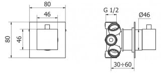 Встраиваемый 5-х позиционный переключатель, хром Cezares CZR-DEV5-01-Cr