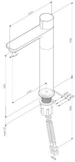 Высокий смеситель для раковины Am.Pm X-Joy чёрный матовый F85A92522
