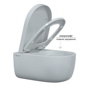 Подвесной унитаз Berges EGO XL Rimless белый 082124 сиденье Toma SO микролифт быстросъёмное