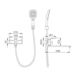 Смеситель для ванны Splenka S55.22.03 золотой сатин