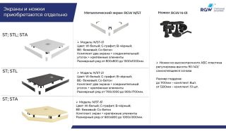 Экран для душевого поддона RGW N/ST-01 B 50231599-04 90x90см чёрный