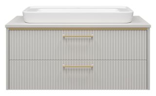 Подвесная тумба под раковину Brevita Elche ELC-01100-0502Я 100см серый кашемир/золото