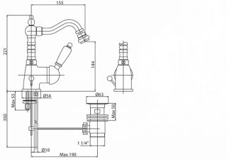 Смеситель для биде однорычажный, бронза Cezares ELITE-BSM2-02-Bi