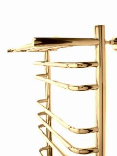 Полотенцесушитель водяной Indigo Brace LBCW80-50GDPK3 с полкой 80x50 см золото