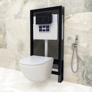 SET Инсталляция Sava Free Standing+клавиша смыва DUO хром глянец/хром матовый