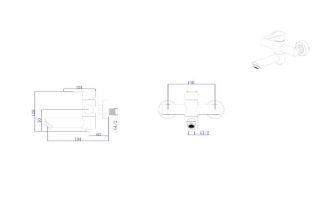 Смеситель для ванны RUSH Santiago с коротким изливом (SUS1116-44)