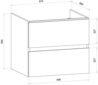 Подвесная тумба под раковину Art&Max Techno 60см айс какао AM-Techno-600-2C-SO-FC305