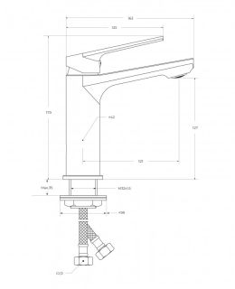 Смеситель для раковины Cezares на три отверстия с донным клапаном CEZARES FIRST-BLS2-02-M бронза
