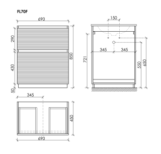 Тумба напольная под раковину Sancos Folk Floor FL70FCP 70 см капучино