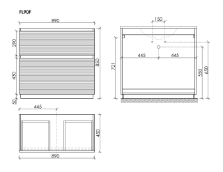 Тумба напольная под раковину Sancos Folk Floor FL90FGS 90 см Grey soft