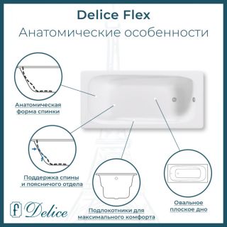 Ванна чугунная Delice Flex DLR230632 180х85