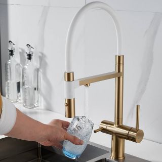 Смеситель для кухни Rose R958G золотой сатин